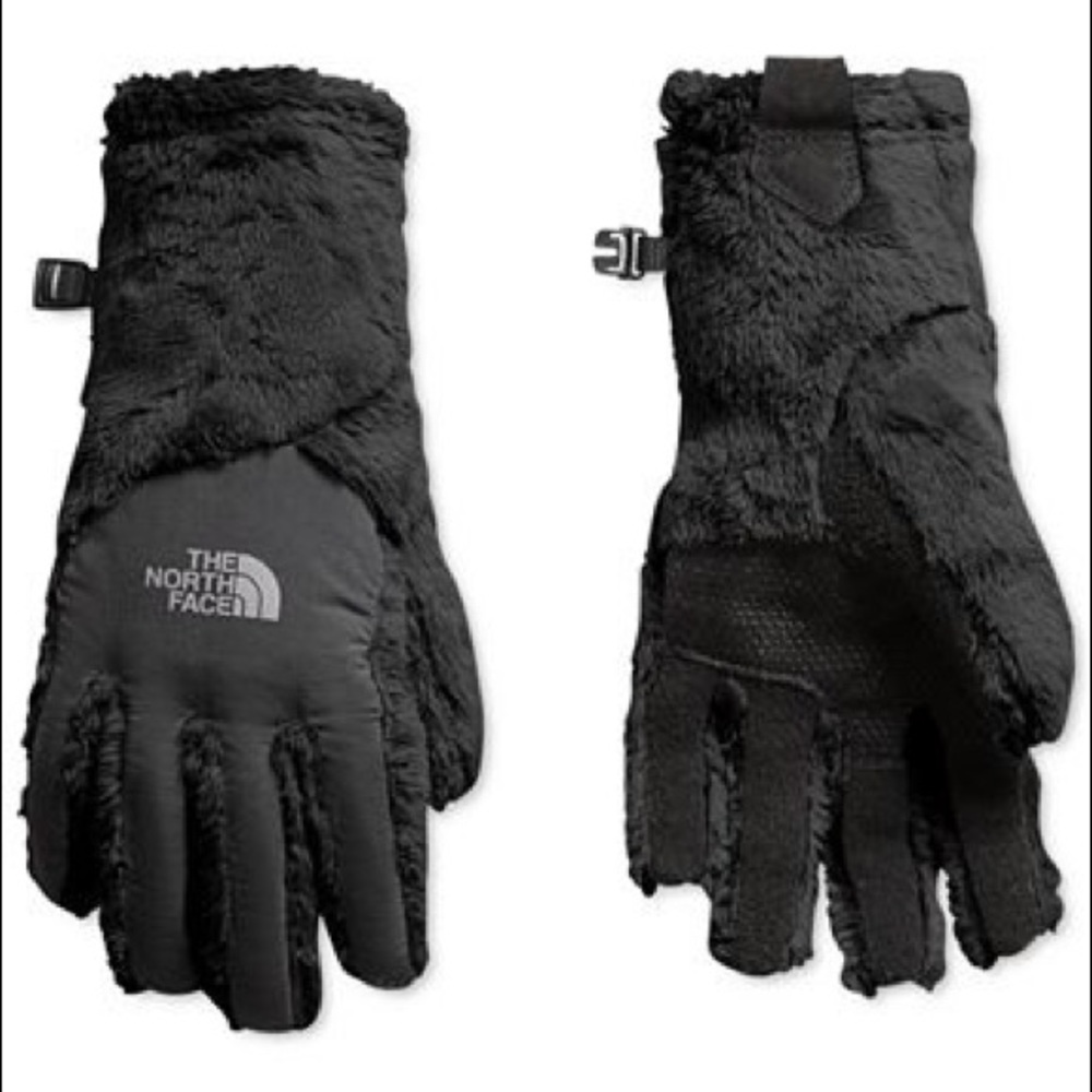 Fuzzy North Face Gloves
